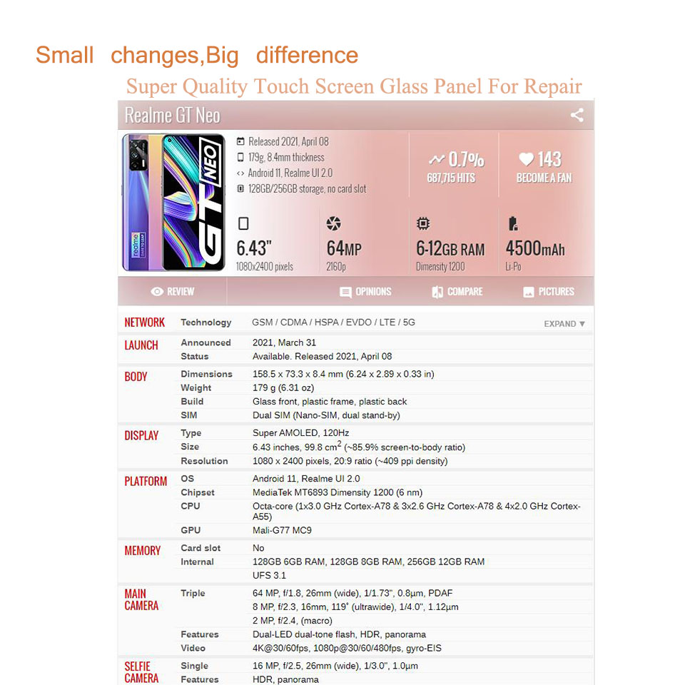 10Pcs/Lot For Realme GT 8 Pro  - огляд і ціна Realme Gt 6