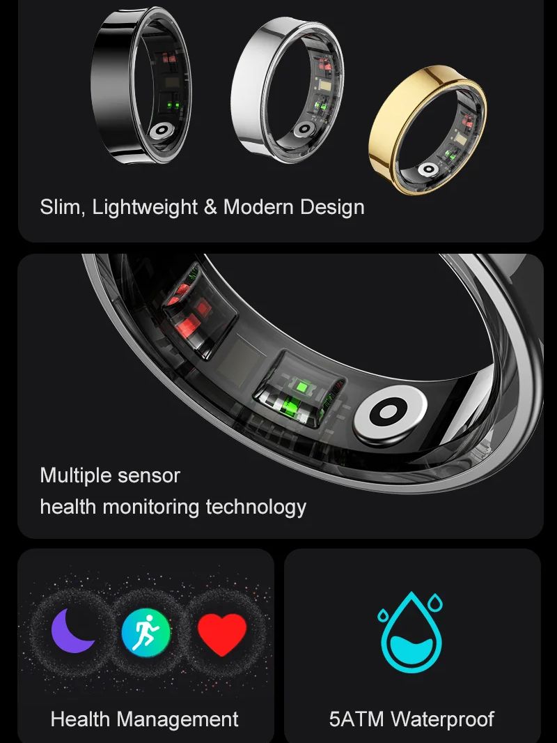New Smart Ring R09 Health Moni - огляд і ціна Temperature Ring Skin